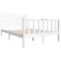 vidaXL Estructura de cama de madera maciza blanca 140x190 cm