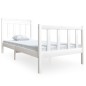vidaXL Estructura de cama madera maciza blanco individual 90x190 cm vidaXL Estructura de cama madera maciza blanco individual 90x190 cm