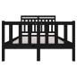 vidaXL Estructura cama madera maciza negra 4FT pequeña doble 120x190cm vidaXL Estructura cama madera maciza negra 4FT pequeña doble 120x190cm
