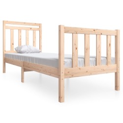 vidaXL Estructura de cama individual madera maciza 75x190 cm