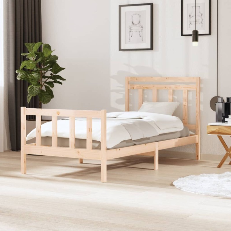 vidaXL Estructura de cama madera maciza 100x200 cm vidaXL Estructura de cama madera maciza 100x200 cm
