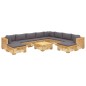 vidaXL Juego muebles de jardín 11 piezas y cojines madera maciza teca vidaXL Juego muebles de jardín 11 piezas y cojines madera maciza teca