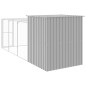 vidaXL Gallinero con corral acero galvanizado gris claro 165x455x181cm