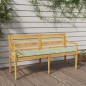 vidaXL Banco Batavia con cojín estampado de hojas madera de teca 150cm vidaXL Banco Batavia con cojín estampado de hojas madera de teca 150cm