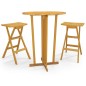 vidaXL Set de bar plegable 3 piezas madera maciza de teca vidaXL Set de bar plegable 3 piezas madera maciza de teca