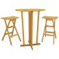 vidaXL Set de bar plegable 3 piezas madera maciza de teca vidaXL Set de bar plegable 3 piezas madera maciza de teca