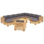 vidaXL Juego muebles de jardín 12 piezas y cojines madera maciza teca vidaXL Juego muebles de jardín 12 piezas y cojines madera maciza teca
