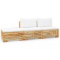 vidaXL Juego muebles de jardín 3 piezas y cojines madera maciza teca vidaXL Juego muebles de jardín 3 piezas y cojines madera maciza teca