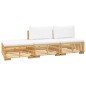 vidaXL Juego muebles de jardín 3 piezas y cojines madera maciza teca vidaXL Juego muebles de jardín 3 piezas y cojines madera maciza teca