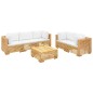 vidaXL Juego muebles de jardín 6 piezas y cojines madera maciza teca