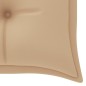 vidaXL Banco Batavia con cojín beige madera maciza de teca 150 cm