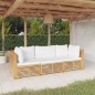 vidaXL Juego muebles de jardín 3 piezas y cojines madera maciza teca vidaXL Juego muebles de jardín 3 piezas y cojines madera maciza teca