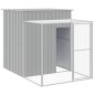 vidaXL Gallinero con corral acero galvanizado gris claro 165x455x181cm