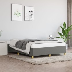 vidaXL Estructura de cama de tela gris oscuro 140x200 cm