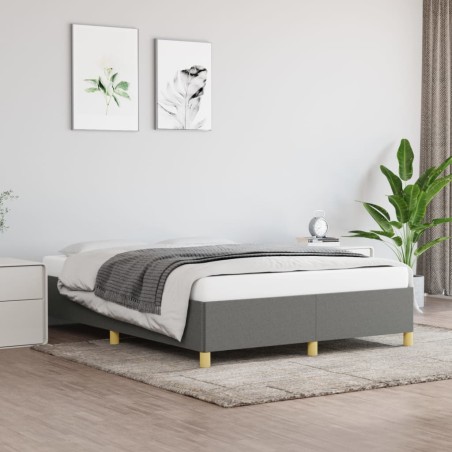vidaXL Estructura de cama de tela gris oscuro 140x200 cm