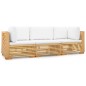 vidaXL Juego muebles de jardín 3 piezas y cojines madera maciza teca vidaXL Juego muebles de jardín 3 piezas y cojines madera maciza teca