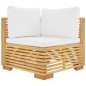 vidaXL Juego muebles de jardín 3 piezas y cojines madera maciza teca vidaXL Juego muebles de jardín 3 piezas y cojines madera maciza teca