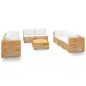vidaXL Juego muebles de jardín 9 piezas y cojines madera maciza teca vidaXL Juego muebles de jardín 9 piezas y cojines madera maciza teca