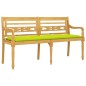 vidaXL Banco Batavia con cojín verde brillo madera maciza teca 150 cm vidaXL Banco Batavia con cojín verde brillo madera maciza teca 150 cm