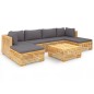 vidaXL Juego muebles de jardín 7 piezas y cojines madera maciza teca vidaXL Juego muebles de jardín 7 piezas y cojines madera maciza teca