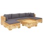 vidaXL Juego muebles de jardín 7 piezas y cojines madera maciza teca vidaXL Juego muebles de jardín 7 piezas y cojines madera maciza teca
