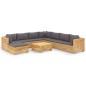 vidaXL Juego muebles de jardín 9 piezas y cojines madera maciza teca