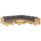 vidaXL Juego muebles de jardín 9 piezas y cojines madera maciza teca