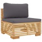 vidaXL Juego muebles de jardín 9 piezas y cojines madera maciza teca