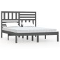 vidaXL Estructura de cama madera maciza de pino gris 135x190 cm vidaXL Estructura de cama madera maciza de pino gris 135x190 cm