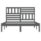 vidaXL Estructura de cama madera maciza de pino gris 135x190 cm vidaXL Estructura de cama madera maciza de pino gris 135x190 cm