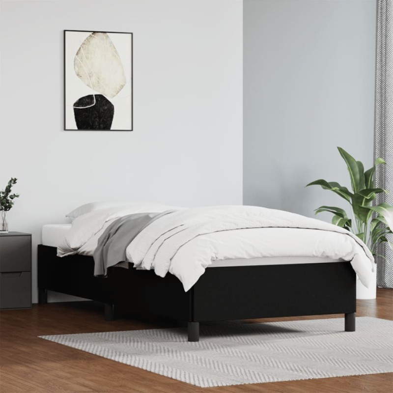 vidaXL Estructura de cama cuero sintético negro 80x200 cm