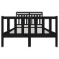 vidaXL Estructura de cama de madera maciza negro 140x200 cm vidaXL Estructura de cama de madera maciza negro 140x200 cm