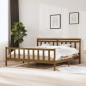 vidaXL Estructura de cama de madera maciza marrón miel 200x200 cm