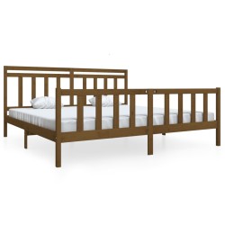 vidaXL Estructura de cama de madera maciza marrón miel 200x200 cm