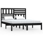 vidaXL Estructura de cama doble madera maciza pino negro 135x190 cm vidaXL Estructura de cama doble madera maciza pino negro 135x190 cm