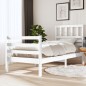 vidaXL Estructura de cama madera maciza blanco individual 75x190 cm vidaXL Estructura de cama madera maciza blanco individual 75x190 cm