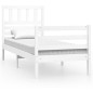 vidaXL Estructura de cama madera maciza blanco individual 75x190 cm vidaXL Estructura de cama madera maciza blanco individual 75x190 cm
