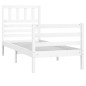 vidaXL Estructura de cama madera maciza blanco individual 75x190 cm vidaXL Estructura de cama madera maciza blanco individual 75x190 cm