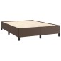 vidaXL Estructura de cama de cuero sintético marrón 140x190 cm