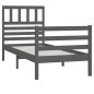 vidaXL Estructura de cama de madera maciza gris 100x200 cm vidaXL Estructura de cama de madera maciza gris 100x200 cm