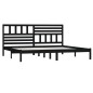 vidaXL Estructura de cama de madera maciza negra 180x200 cm