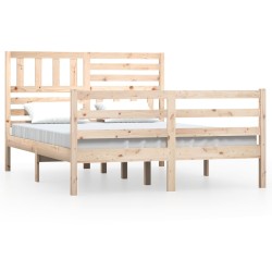 vidaXL Estructura de cama de madera maciza 135x190 cm