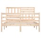 vidaXL Estructura de cama de madera maciza 135x190 cm vidaXL Estructura de cama de madera maciza 135x190 cm