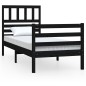 vidaXL Estructura de cama madera maciza negro 90x200 cm vidaXL Estructura de cama madera maciza negro 90x200 cm