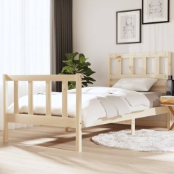 vidaXL Estructura de cama madera maciza 3FT individual 90x190 cm