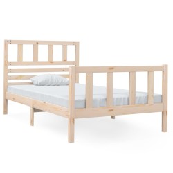 vidaXL Estructura de cama madera maciza 3FT individual 90x190 cm