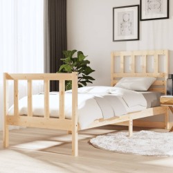 vidaXL Estructura de cama madera maciza individual 75x190 cm