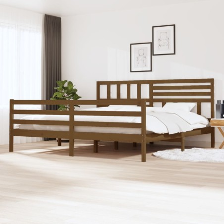 vidaXL Estructura de cama madera maciza marrón miel 200x200 cm