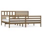 vidaXL Estructura de cama madera maciza marrón miel 200x200 cm