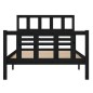 vidaXL Estructura de cama madera maciza negro 100x200 cm vidaXL Estructura de cama madera maciza negro 100x200 cm